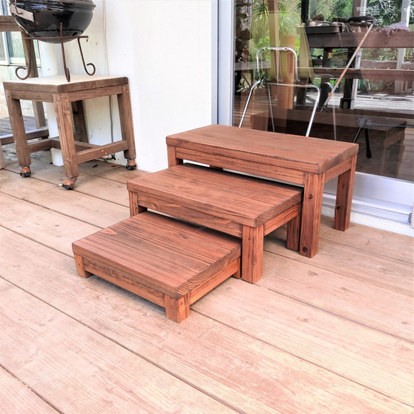 踏み台　踏板　段差解消　掃き出し　ベランダ　ディスプレイ台　ラック　ナチュラルスタイル 9枚目の画像