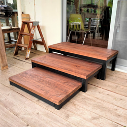 広面　３段踏板　段差解消　ステップ　ディスプレイ台　ラック　花台 　踏み台　奥行き約40ｃｍ 8枚目の画像