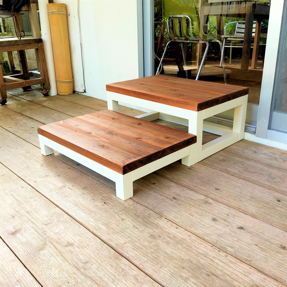 広面　踏み台　踏板　段差　掃き出し　ディスプレイ台　犬上り台　ウッドデッキ