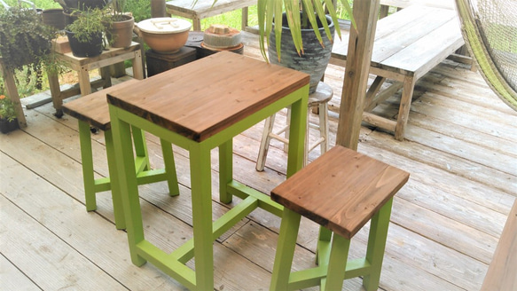 ◆◇テーブル＆椅子2脚セット　色変更可能 6枚目の画像