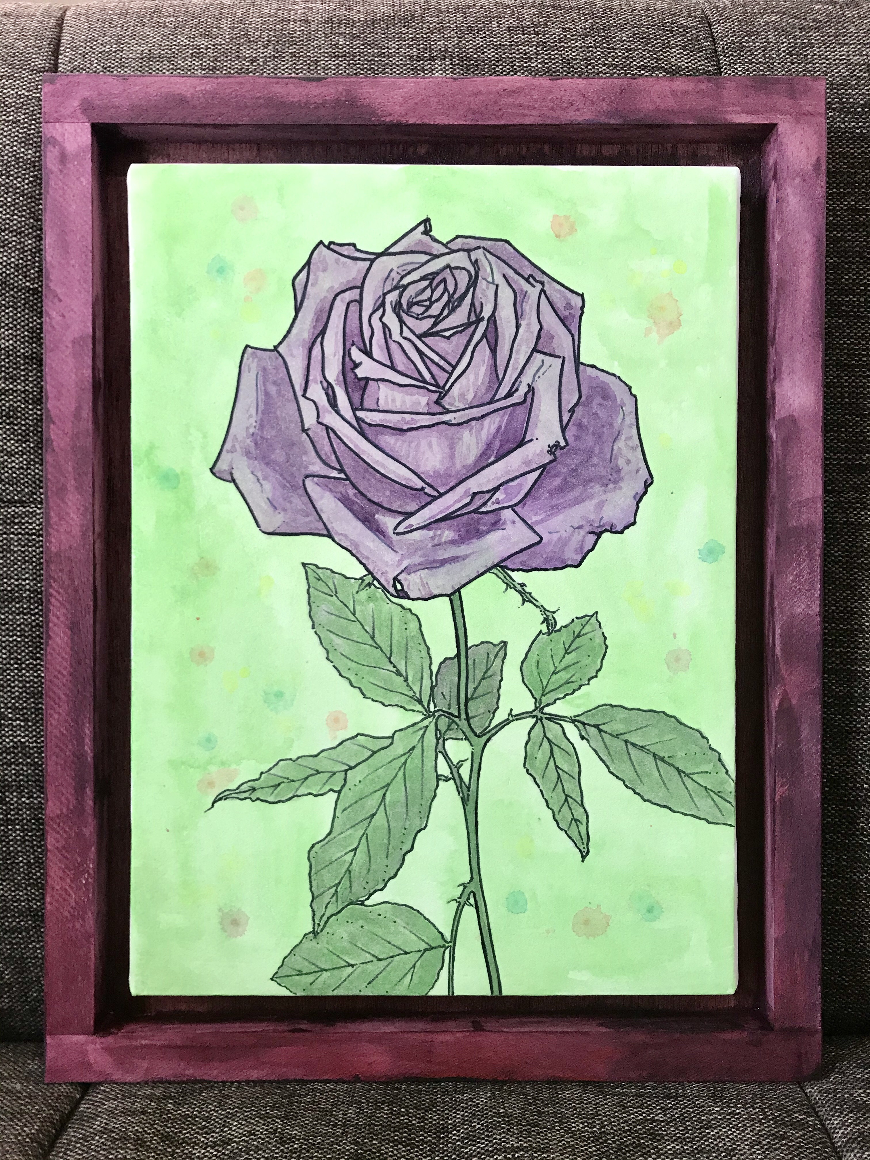 油絵 絵画 猫と紫薔薇 | HIROSHI1990