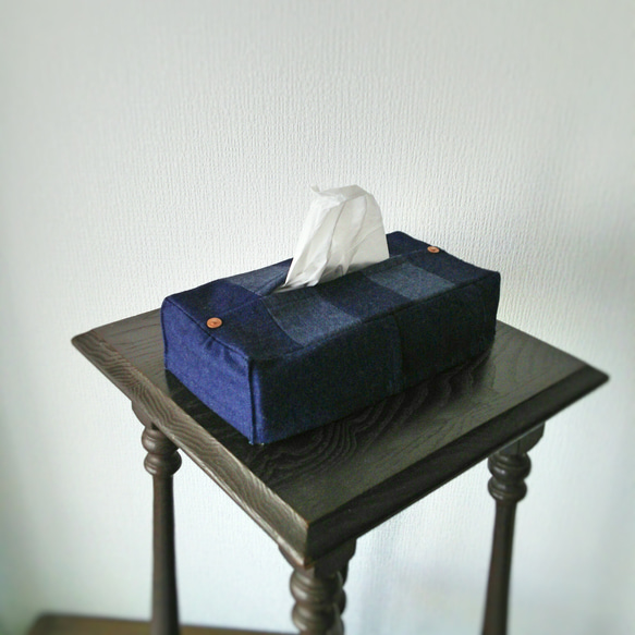 Vintage USNAVY Denim Remake Tissue Box Cover ヴィンテージ  デニム リメイ 2枚目の画像