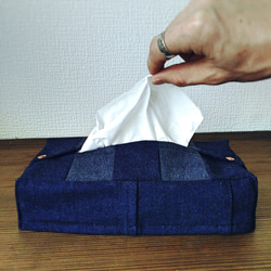 Vintage USNAVY Denim Remake Tissue Box Cover ヴィンテージ  デニム リメイ 3枚目の画像