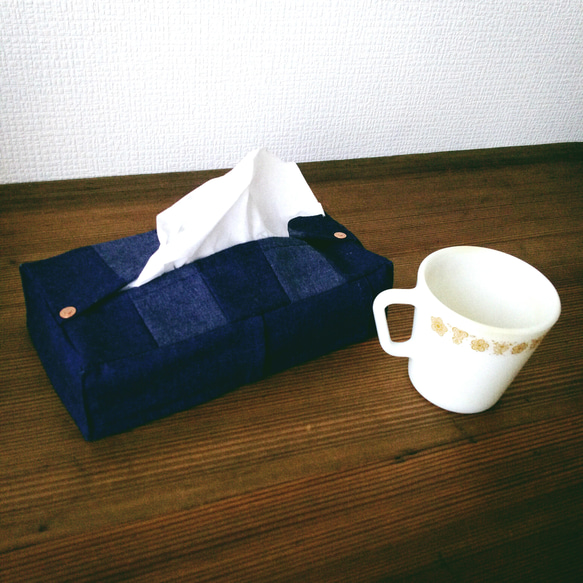 Vintage USNAVY Denim Remake Tissue Box Cover ヴィンテージ  デニム リメイ 5枚目の画像