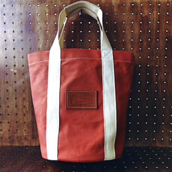 Terra-cotta Canvas Bucket Tote Bag テラコッタ キャンバス バケツトート 1枚目の画像