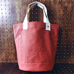 Terra-cotta Canvas Bucket Tote Bag テラコッタ キャンバス バケツトート 2枚目の画像