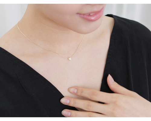 K14受注製作】シンプルハートK14イエローゴールド45〜48cmネックレス