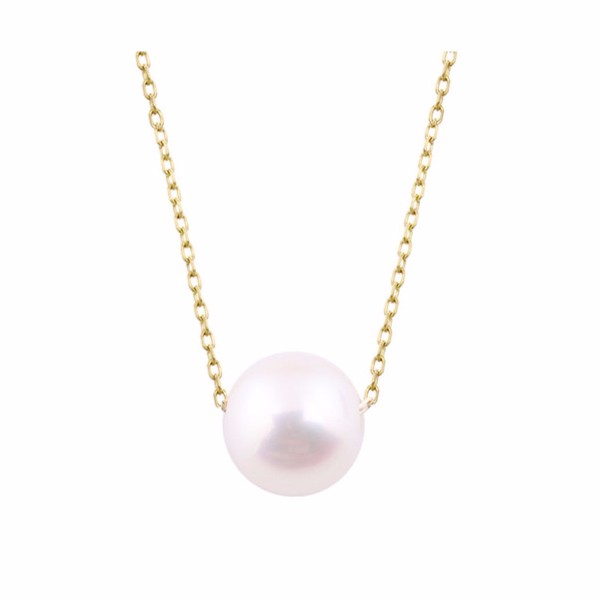 【K14受注製作】オールマイディーな一粒淡水パールK14イエローゴールドネックレス