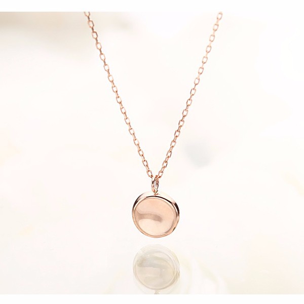 【K14受注製作】立体感ある緩やかな波コイン円形K14ゴールドネックレス