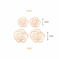 【K18受注製作】10mm　ローズK18ピアス 3枚目の画像