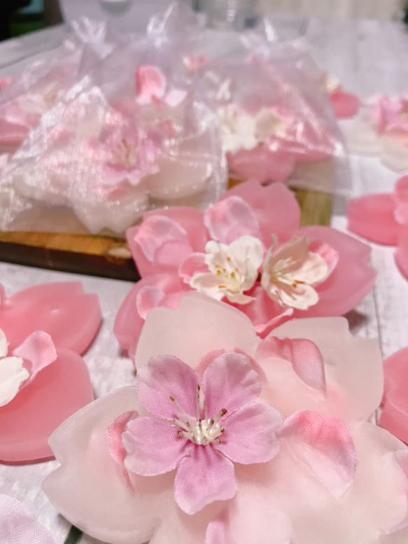 ＊桜の香り♡のアロマワックスサシェ＊頑張れNIPPON！！ 3枚目の画像