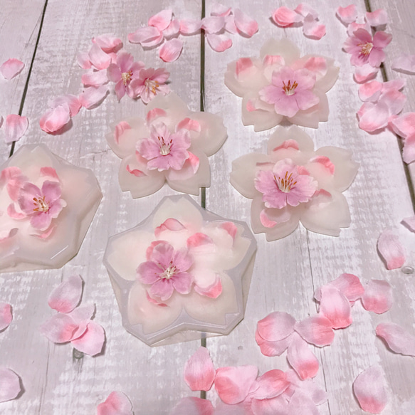 ＊桜の香り♡のアロマワックスサシェ＊頑張れNIPPON！！ 6枚目の画像