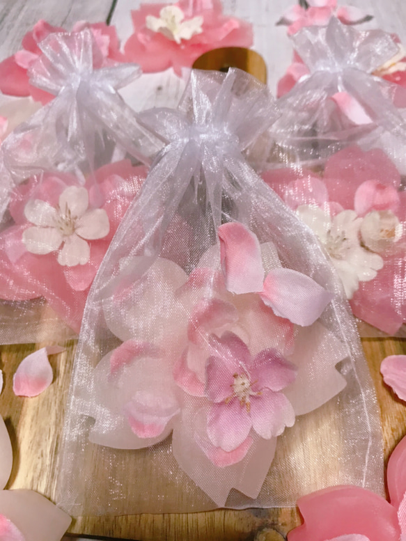 ＊桜の香り♡のアロマワックスサシェ＊頑張れNIPPON！！ 7枚目の画像
