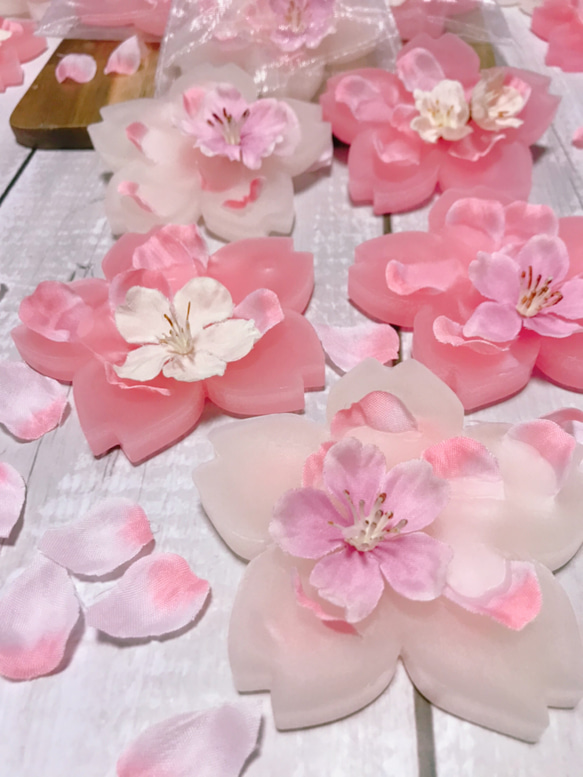 ＊桜の香り♡のアロマワックスサシェ＊頑張れNIPPON！！ 8枚目の画像