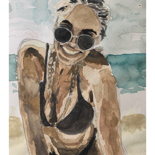けいさま　原画　水彩　ビーチ けいさま 原画 水彩 ビーチ gallery - art-melia-888
