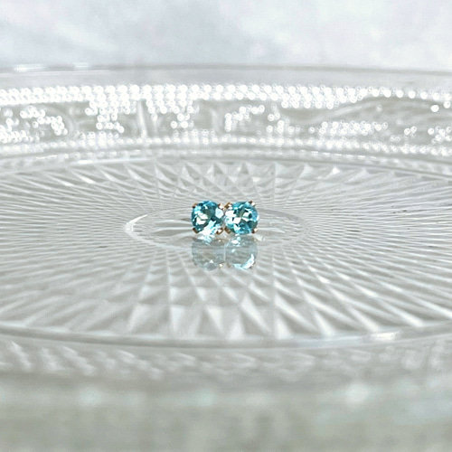 スイスブルートパーズ AAA ひと粒 4mm 14kgfピアス/イヤリング ピアス