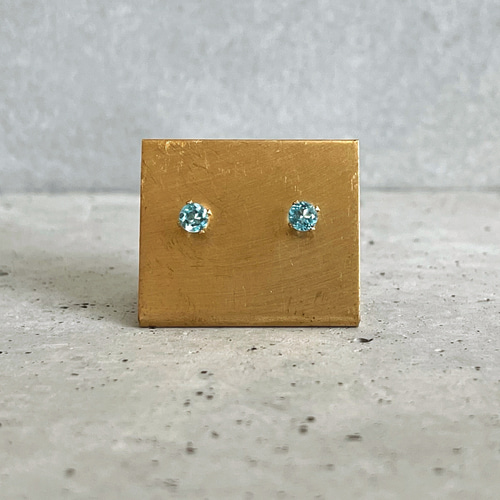 スイスブルートパーズ AAA ひと粒 4mm 14kgfピアス/イヤリング ピアス