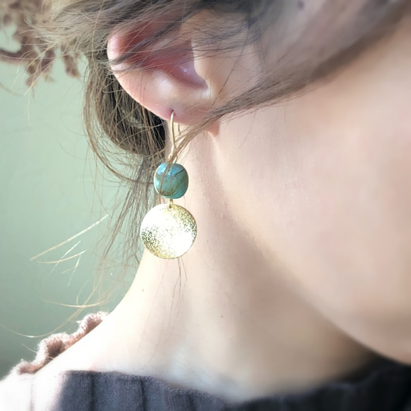 德國製造綠松石*簡單的耳環或耳環 第1張的照片