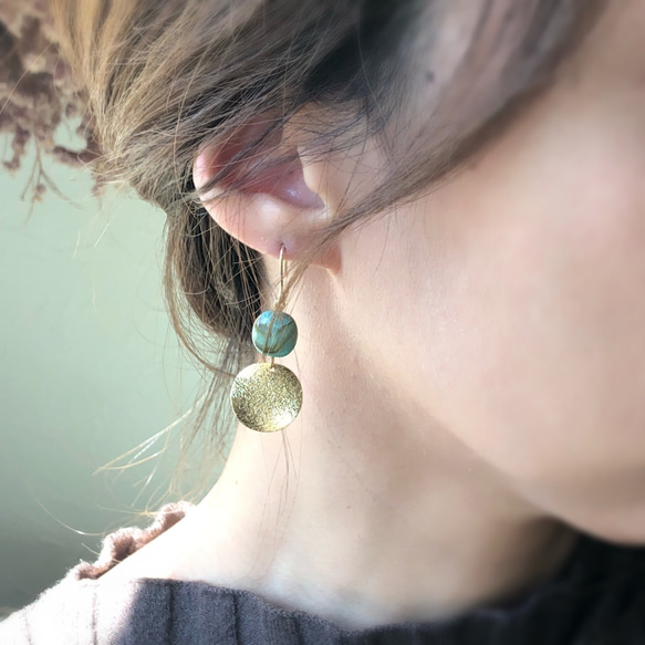 德國製造綠松石*簡單的耳環或耳環 第7張的照片