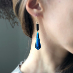 14kgf☆天然石アメジスト ロングピアス ピアス（フック