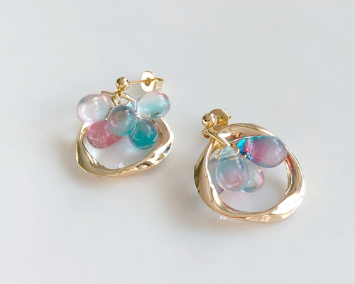 春空 サクラ & スカイ ピアス/イヤリング サージカルステンレス