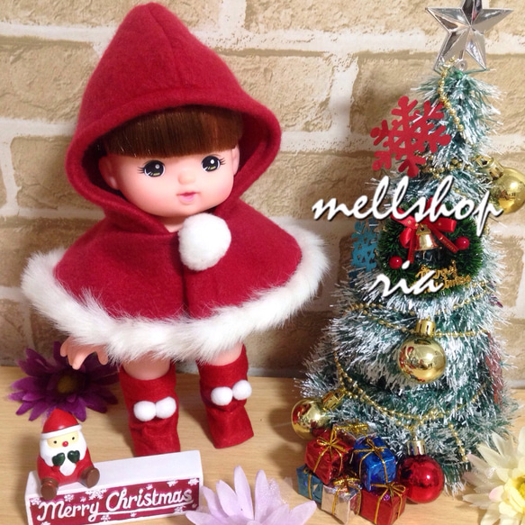 メルちゃん】サンタ風ポンチョセット クリスマス 服 その他人形 ria