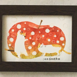 絵画「林檎とネコ20」 2枚目の画像