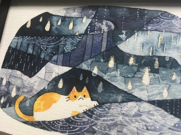 絵画「雨とネコ3」 3枚目の画像