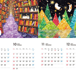 水彩ネコ2022年カレンダー 4枚目の画像