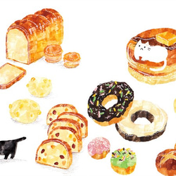 「パンとネコ」ポストカードセット(6枚入り) 3枚目の画像