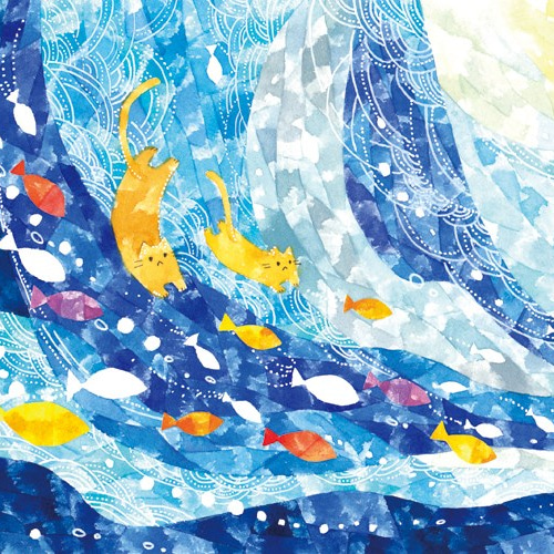 絵画「海とネコ」 絵画 伊藤彩恵子 通販 1963798｜Creema(クリーマ)