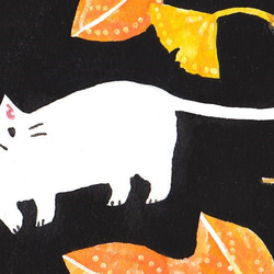 絵画「葉っぱの向こうのネコ」 4枚目の画像