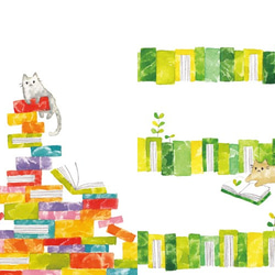 「本とネコ」ポストカードセット(5枚入り) 2枚目の画像
