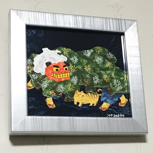 絵画「獅子舞とネコ」 絵画 伊藤彩恵子 通販 6665329｜Creema(クリーマ