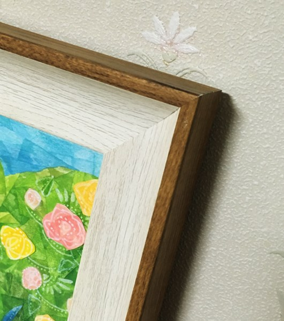 絵画「花咲く庭のネコ」 3枚目の画像