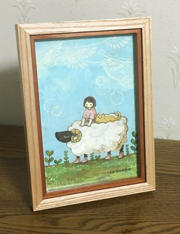 絵画「ふわふわとまっている」 4枚目の画像