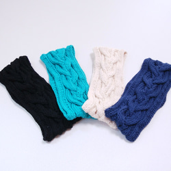 【受注制作】コットン100%手編み三つ編み模様ヘアバンド♡選べるカラー 4枚目の画像