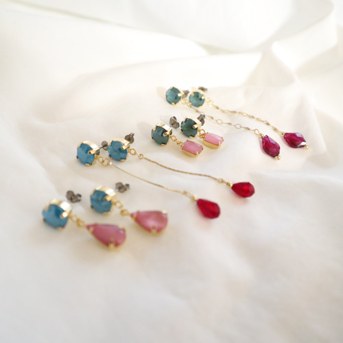 ピアス》✴︎✴︎スワロフスキーとヴィンテージラインストーン