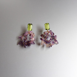 SALE！！《ピアス》Czech green × amethyst 9枚目の画像