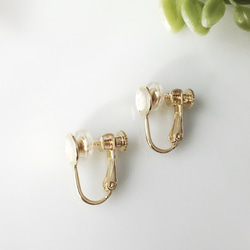 cotton pearl & flower earrings （ラベンダー） 2枚目の画像