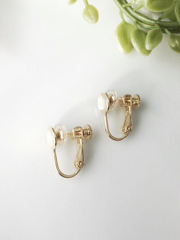 cotton pearl & flower earrings （ラベンダー） 2枚目の画像