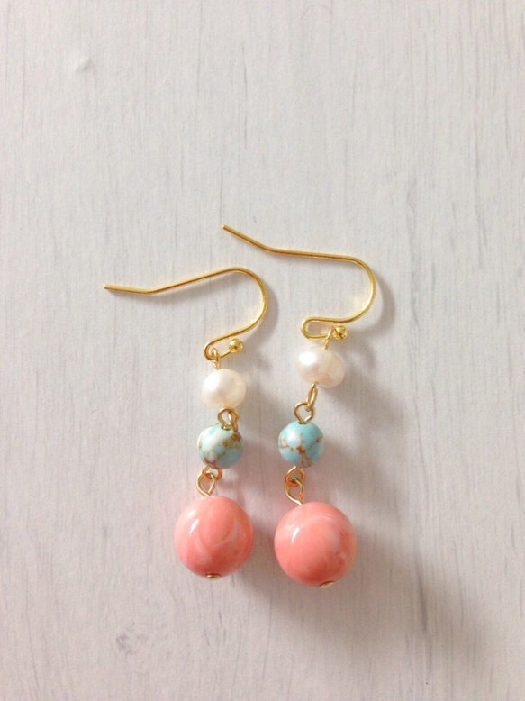 Mermaid earrings♡ 1枚目の画像