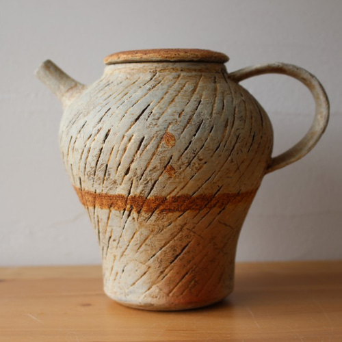 骨董品　石？陶器？ティーポット 自然デザイン 森和良・森明子（森の種陶工所） 家のティーポット／レンガ - alltid