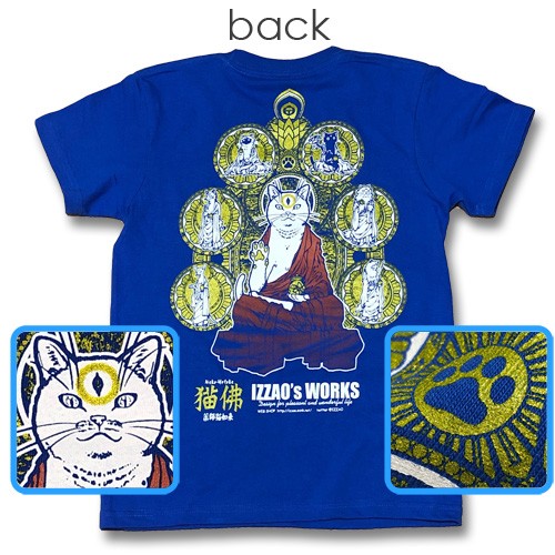 猫Tシャツ　薬師猫如来（瑠璃）【猫佛シリーズ10】