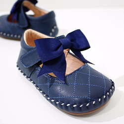 AliyBonnie童鞋 小香風菱格紋寶寶鞋-時尚藍12.5號 第3張的照片