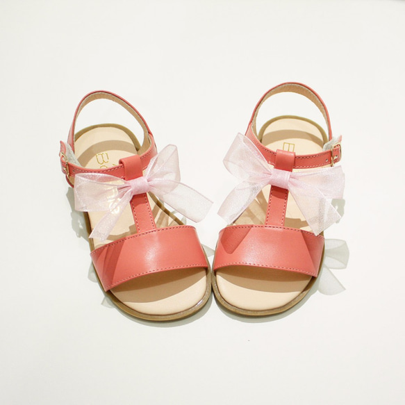 浪漫蝴蝶結T字涼鞋-莓果粉 第2張的照片