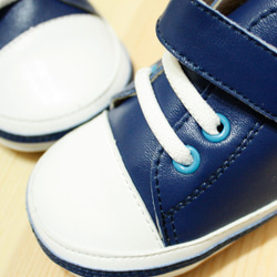 AliyBonnie童鞋 低筒寶寶真皮內裡學步鞋-水手藍 第2張的照片