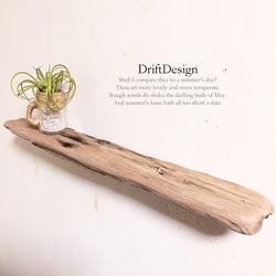 ～Drift Design～　味わい細め流木のお洒落なウォールラック　ウォールシェルフ　インテリア　ディスプレイ 1枚目の画像