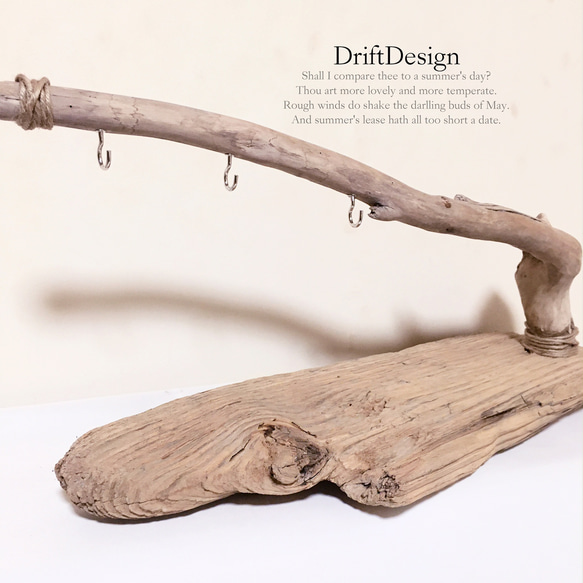 ～Drift Design～　味わい流木のお洒落なフック付アクセサリースタンド　アクセサリー　アクセスタンド　インテリア 4枚目の画像