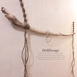 ～Drift Design～　味わい流木のお洒落なＳ字フック付ハンガーラック　ハンガーフック　インテリア　ディスプレイ 2枚目の画像
